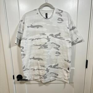 ASRV Shirt Mens Medium Gray Brushd Camo ViralOff Training Performance Stretch